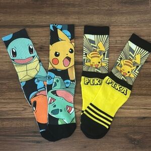Adult Pokémon (2 pairs) sock lot sz: Large